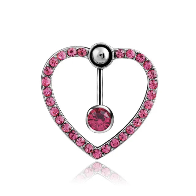 Dainsty Dangled Belly Button Rings Surgical Steel 14G Bar Navel Piercing Ring Crystal CZ Bee Flower Heart Belly Ring Ear Jewelry Good Vibrations Adult Super Store
