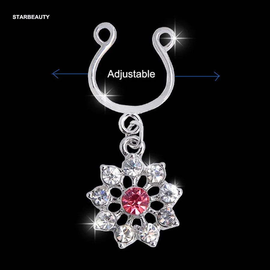 2Pcs High Quality Crystal Adjustable Size y Non Pierced Clip On Nipple Ring Body Jewelrys Nipple Adult Toy Piercing Good Vibrations