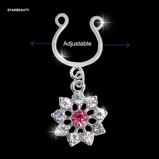 2Pcs High Quality Crystal Adjustable Size y Non Pierced Clip On Nipple Ring Body Jewelrys Nipple Adult Toy Piercing Good Vibrations