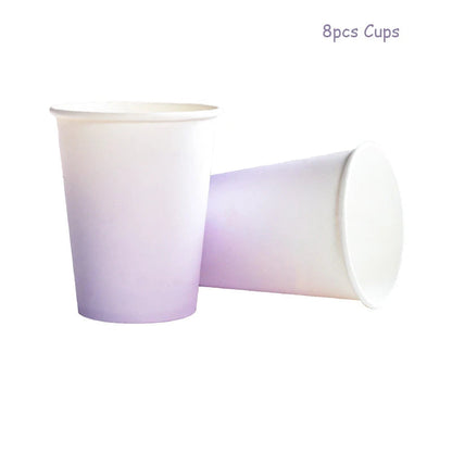 8pcs Gradient Color Disposable Paper Cups Juice Cups Baby Shower Kids Birthday Wedding Picnic Party Tableware DIY Decoration Good Vibrations