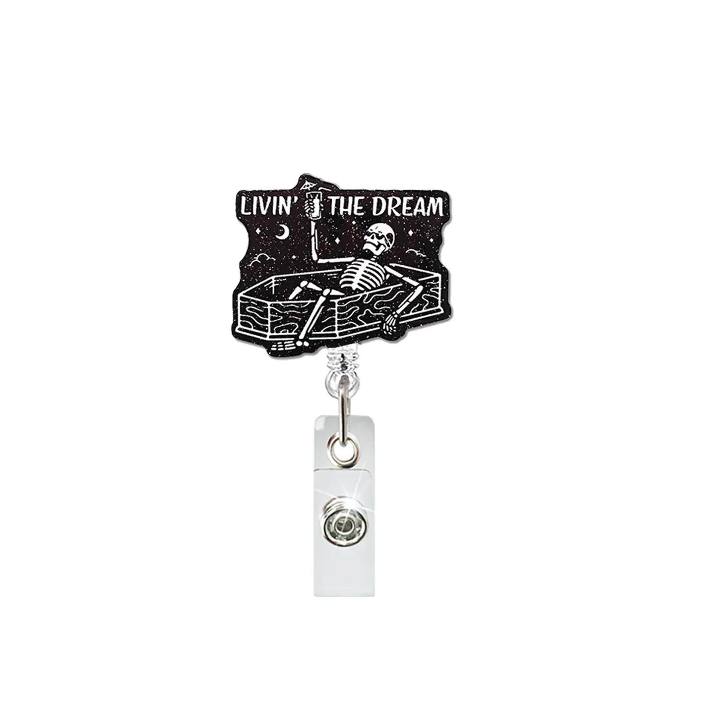 New Glitter Acrylic Retractable Nurse Badge Reel Doctor Teacher Student Name Id Card Holder Keychains Lanyard Wholesale Good Vibrations