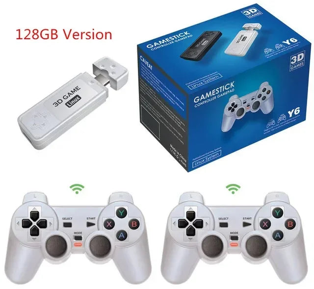 Y6 Game Stick Retro Video Game Console 2.4G Wireless Controller 4K HD TV Video Portable Handheld Game Console Family Multiplayer Good Vibrations