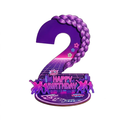 purple disco Music Dance Party Supplies，purple Birthday Centerpiece for Party Decor Wooden Table Photo Prop Number Sign Good Vibrations