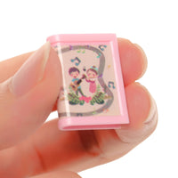 Cute Miniature Dollhouse Study Accessories for Doll 18 Items Mini Laptop Ruler Globe Pencil Table Lamp for Barbie Kids Toys Good Vibrations