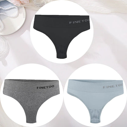 3PCS/Set Women's Panties Sexy Underwear FINETOO Large Size Thong Women Seamless Panties High Waist Girls Thongs M-2XL Good Vibrations