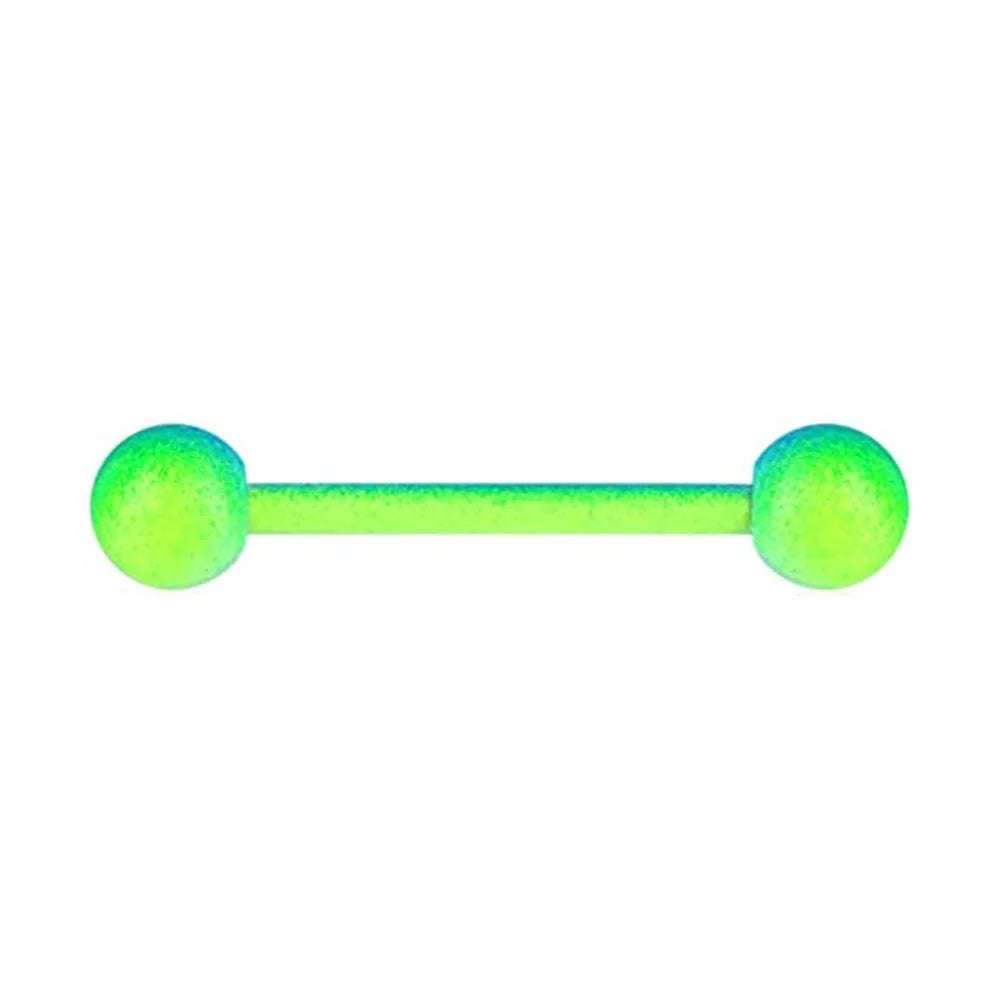 1PCS/4PCS Green Blue Acrylic Balls Tongue Barbell Splatter 316L Stainless Steel Bar Tongue Rings Piercing Good Vibrations