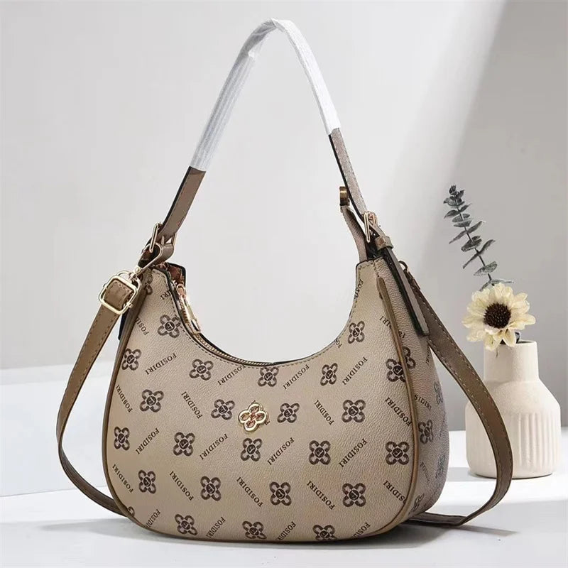 Elegant Leather Crossbody Messenger Bag - Unique Solid Color Commuter Purse with Retro Parisian Designer Details Good Vibrations