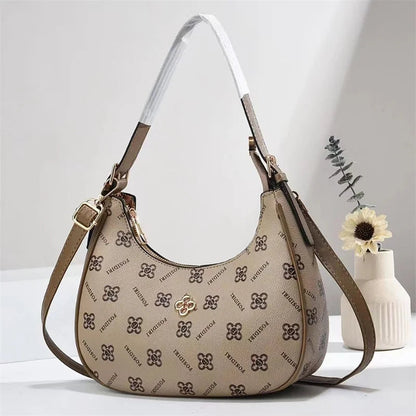 Elegant Leather Crossbody Messenger Bag - Unique Solid Color Commuter Purse with Retro Parisian Designer Details Good Vibrations