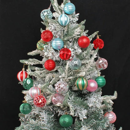 12PCS High-quality Plastic Christmas Ball Set 6CM Suspensable Xmas Ornament Ball 6 Colors Xmas Baubles Scene Supplies Good Vibrations