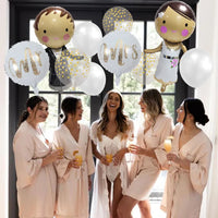 brideWedding Theme Party Bride Groom Aluminum Foil Balloon Set Bachelor Party Decoration Supplies Good Vibrations