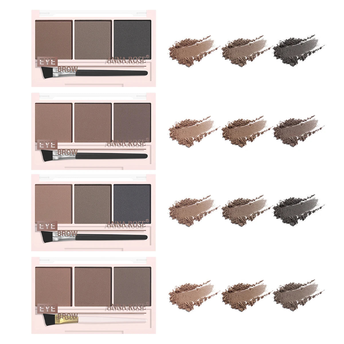 Three-color eyebrow powder shadow three-dimensional eyebrow shape waterproof and sweat-proof natural long-lasting eyebrow powder Good Vibrations