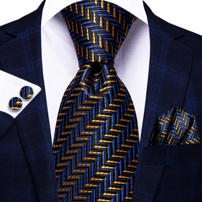 Jacquard Peacock Blue Novelty Design Wedding Tie For Men Hanky Cufflinks Gift Mens Necktie Set Business Party Dropshipping Good Vibrations