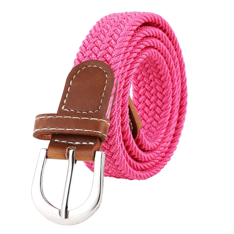 Women's elastic and elastic woven belt in one outfit, casual and versatile denim belt for men and women Good Vibrations