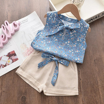 New Summer Baby Girls Clothes Children Sleeveless Vest Shorts 2Pcs/Sets Toddler Clothing Infant Fashion Costume Kids Tracksuits Good Vibrations
