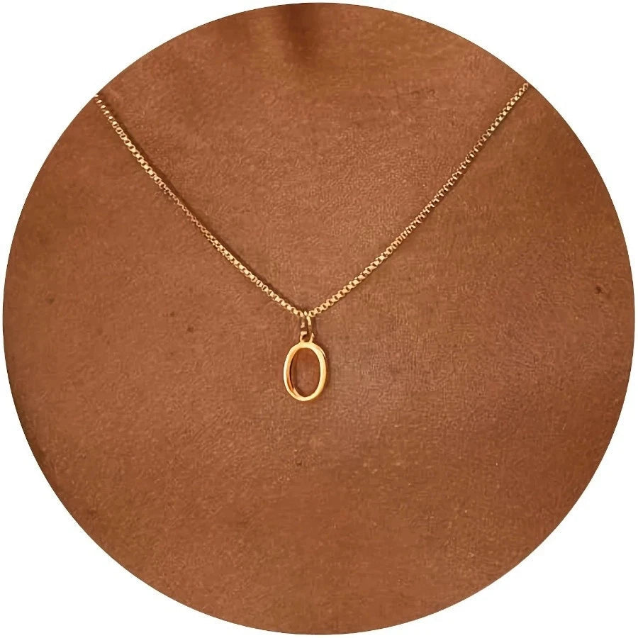A-Z Initial Necklace 18K Gold Plated Necklace Cute Letter Stainless Steel Necklace for Women Good Vibrations