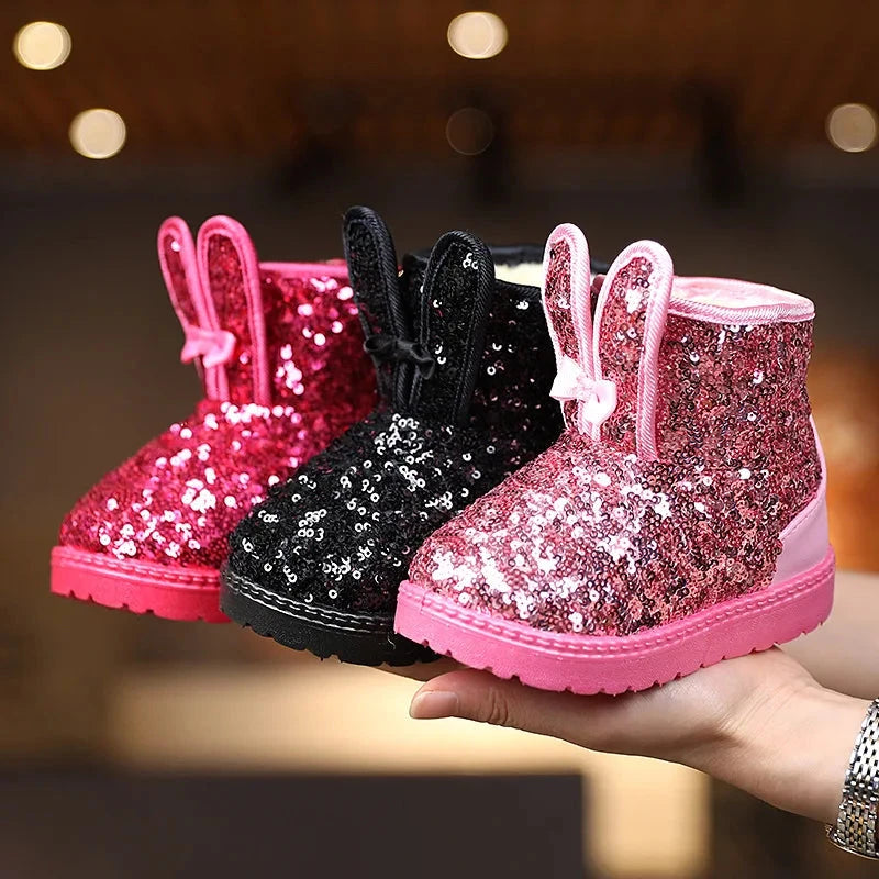 New Winter Children's Girls Snow Boots Cute Baby Girls Boots Thick Anti-proof Warm Fashion Ankle Furry Outdoor Kids Snow Boots Good Vibrations