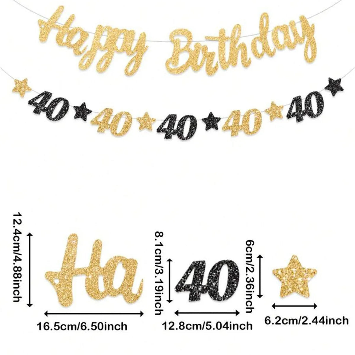 18th 20th 30th 40th 50th Birthday Party decor Supplies for Men Women Black and Gold 18th~60th Years Old Party banner Decoration Good Vibrations