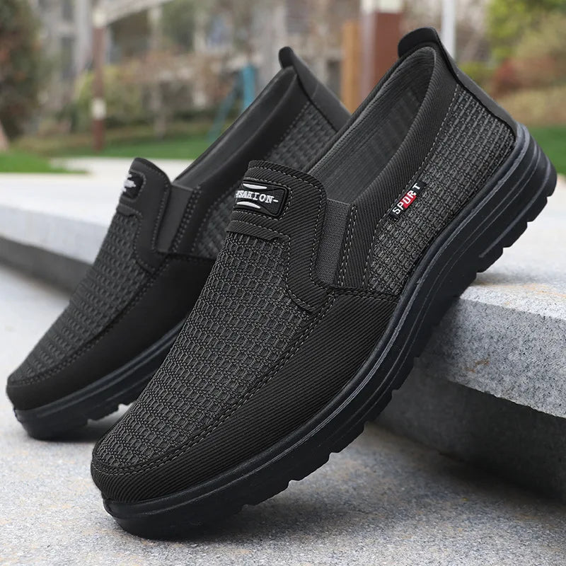 Men's Fashionable Solid Woven Knitted Running Shoes - Lightweight, Breathable, and Non-Slip - Perfect Sports Shoes for Outdoor Activities Good Vibrations