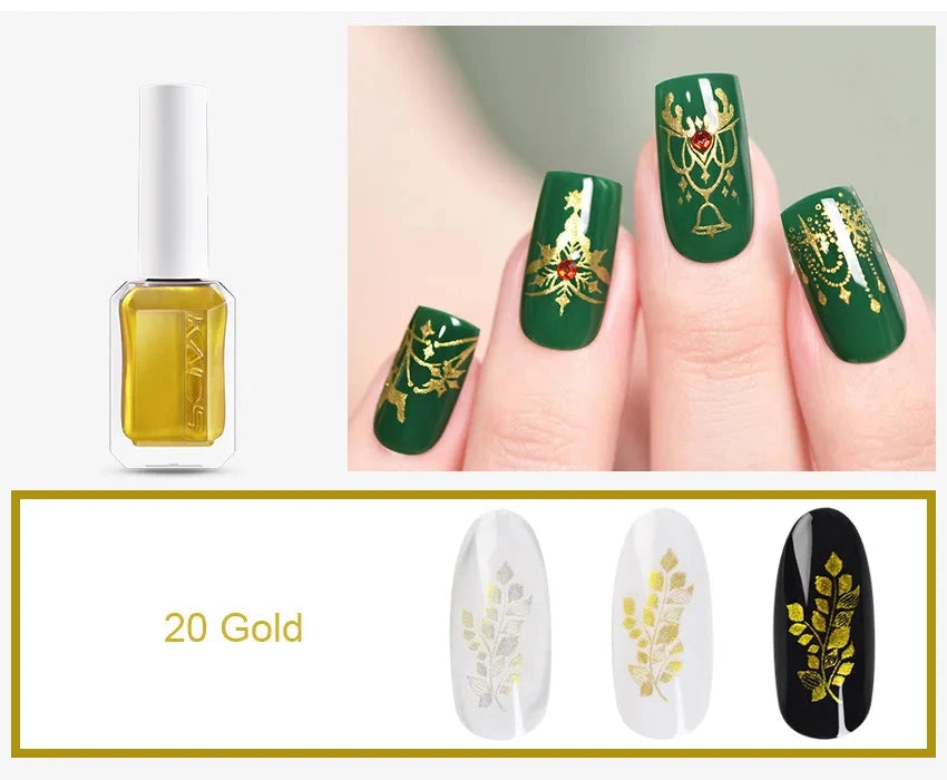 KADS Professional 11ml 24 Colors Nail Stamping Polish Gold Silver Nails Art Varnish for Stamping Plate DIY Nail Printing Polish Good Vibrations