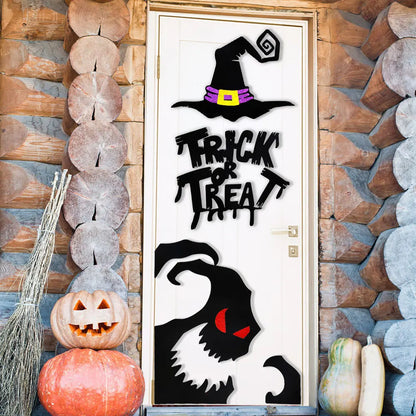 Halloween decoration room door stickers window decor skeleton hand pumpkin DIY devil witch hat glass window stickers ghost Good Vibrations