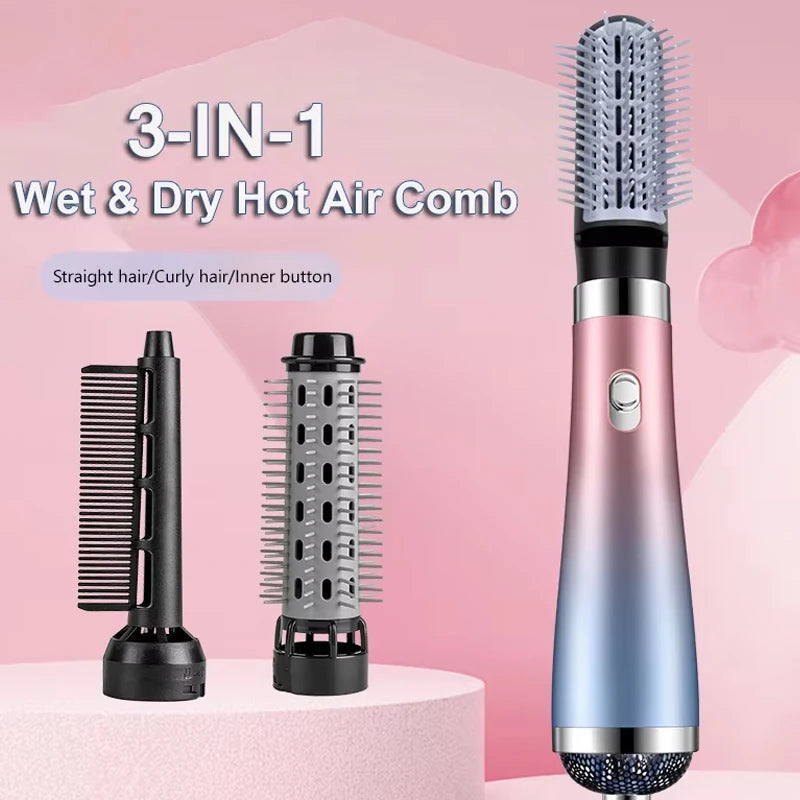 Hair Dryer Portable Comb lonic Hair Straightening Brush Hot Air Curling For Hair Roller Blow Dryer Quick Dry Hair Curler Curling Good Vibrations