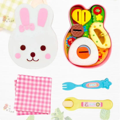 Rabbit Shape Food Feeding Toy Pretend Play Simulation Model Lunch Box Pudding Toy Kawaii Role Play Play House Toys Kids Toy Good Vibrations