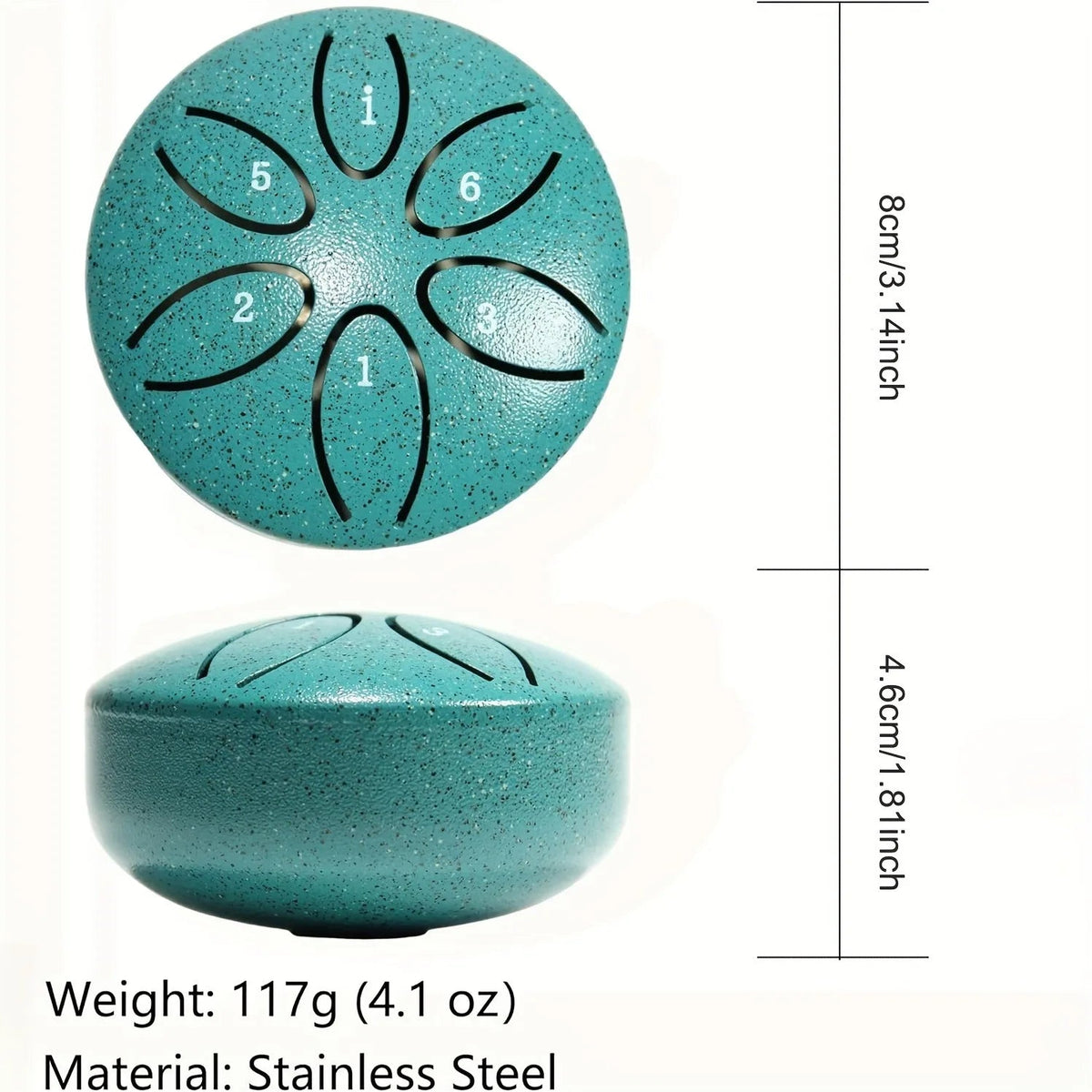 3 Inch Steel Tongue Drum - 6 Tone Handheld Instrument for Meditation & Yoga, Perfect Musical Gift for Beginners Good Vibrations
