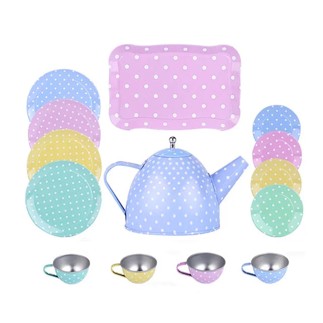 DIY Pretend Play Toy Simulation Tea Set Tableware Play House Kitchen Afternoon Tea Game Toys Gifts For Children Kids Girls Good Vibrations