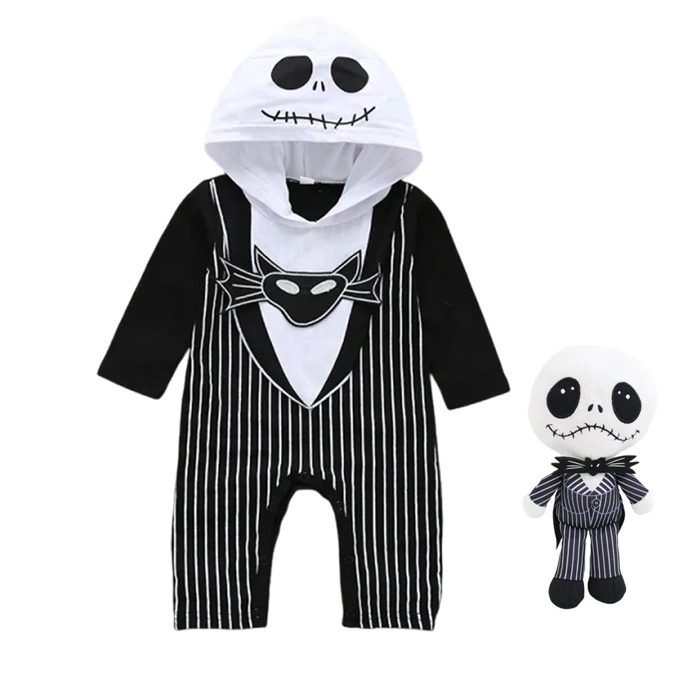 Baby Boy Girls Halloween Cosplay Pumpkin Clothes Jack Nightmare Before Xmas Romper Christmas Cotton Striped Costume Good Vibrations
