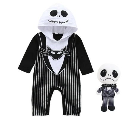 Baby Boy Girls Halloween Cosplay Pumpkin Clothes Jack Nightmare Before Xmas Romper Christmas Cotton Striped Costume Good Vibrations