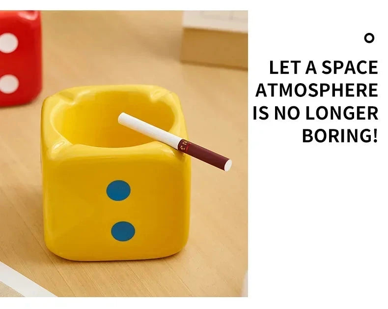 Dice Ashtray Modern Home Living Room Decoration Office Meeting Room Desktop Ornament Smoking Accessories Ash Tray Gift Good Vibrations Adult Super Store