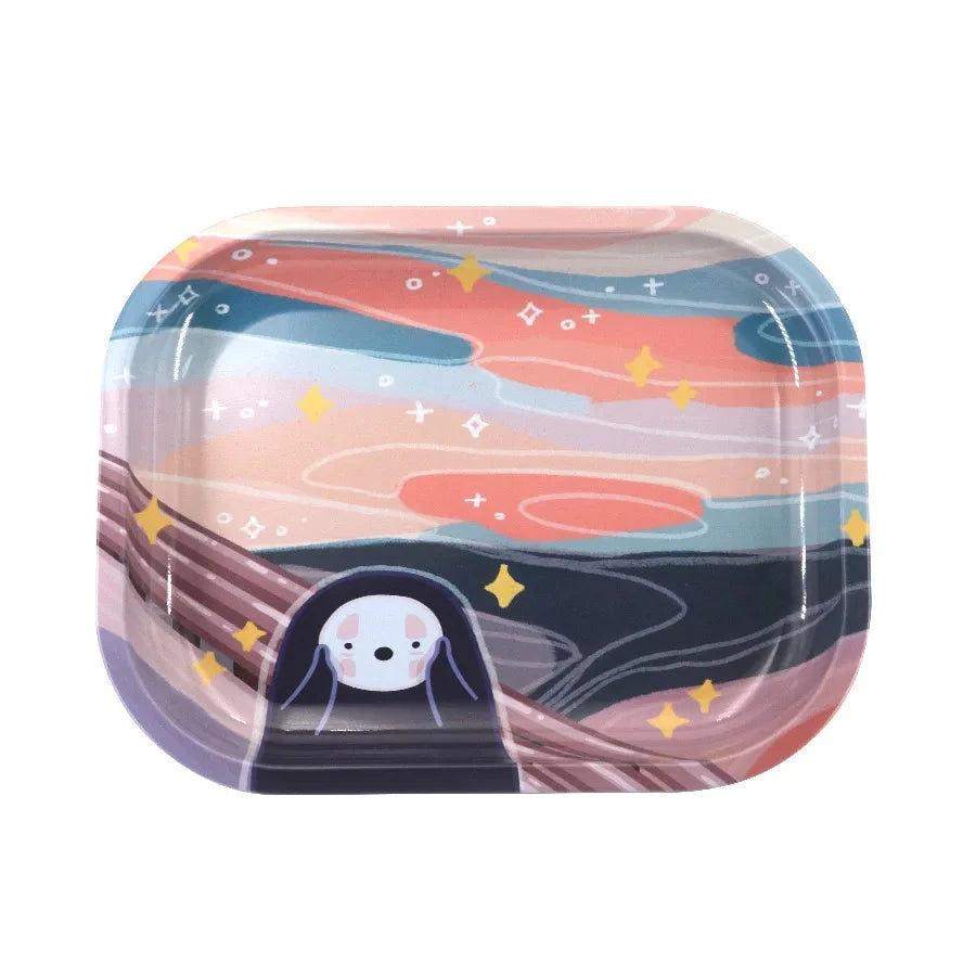 Cigar Hand Roll Tinplate Tray Ashtray Metal Rolling Tray Smoking Accessories Home Party Gifts for Men Women Good Vibrations Adult Super Store