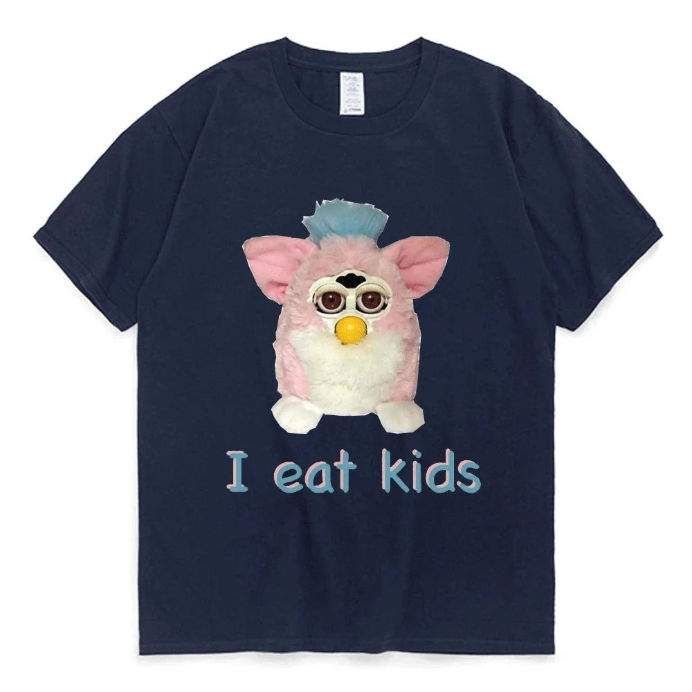 Furby T-Shirt Women 100% Cotton Plus Size Fashion O-Neck Casual Streetwear Harajuku Vintage Cool Oversized Unisex Tee Good Vibrations