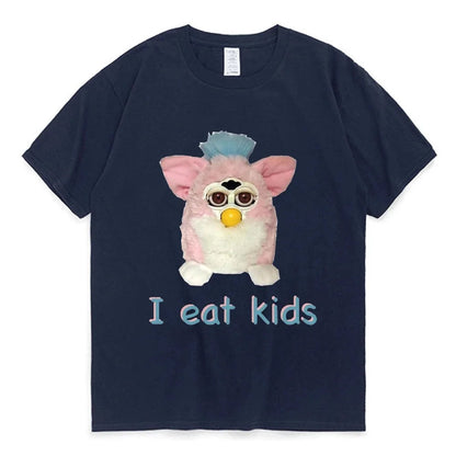 Furby T-Shirt Women 100% Cotton Plus Size Fashion O-Neck Casual Streetwear Harajuku Vintage Cool Oversized Unisex Tee Good Vibrations