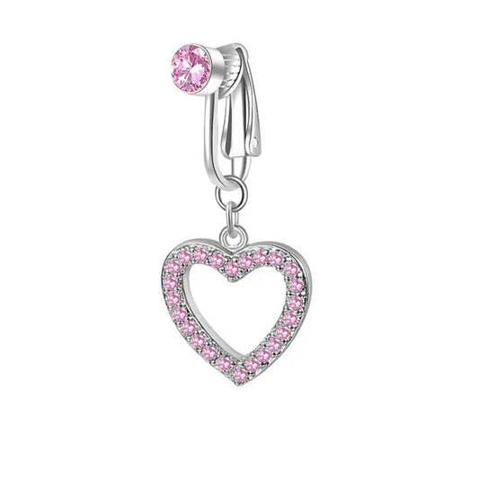 Clip On Belly Button Ring Butterfly Copper Zircon Pink Fake Belly Piercing Umbilical Navel Body Jewelry Trendy Fashion Style Good Vibrations Adult Super Store