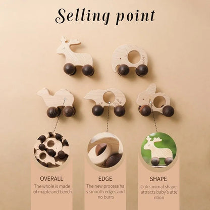 Wooden Cars Toys Maple Diy Crafts for Students Home Activities Montessori Grasping Teething Toy Newborn Birthday Gift Wood Block Good Vibrations