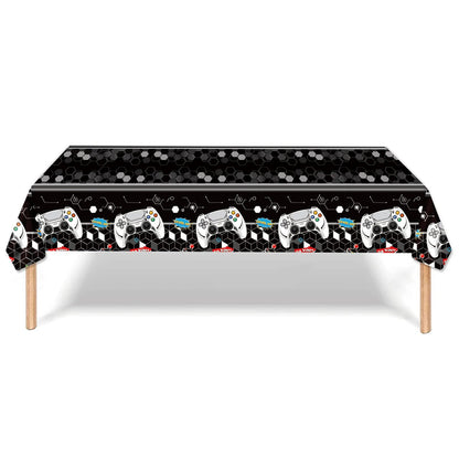 Video Game Party Supplies Set Birthday Decorations Happy Birthday Gaming Backdrop Game On Table Covers Gamer Banner Balloons Good Vibrations