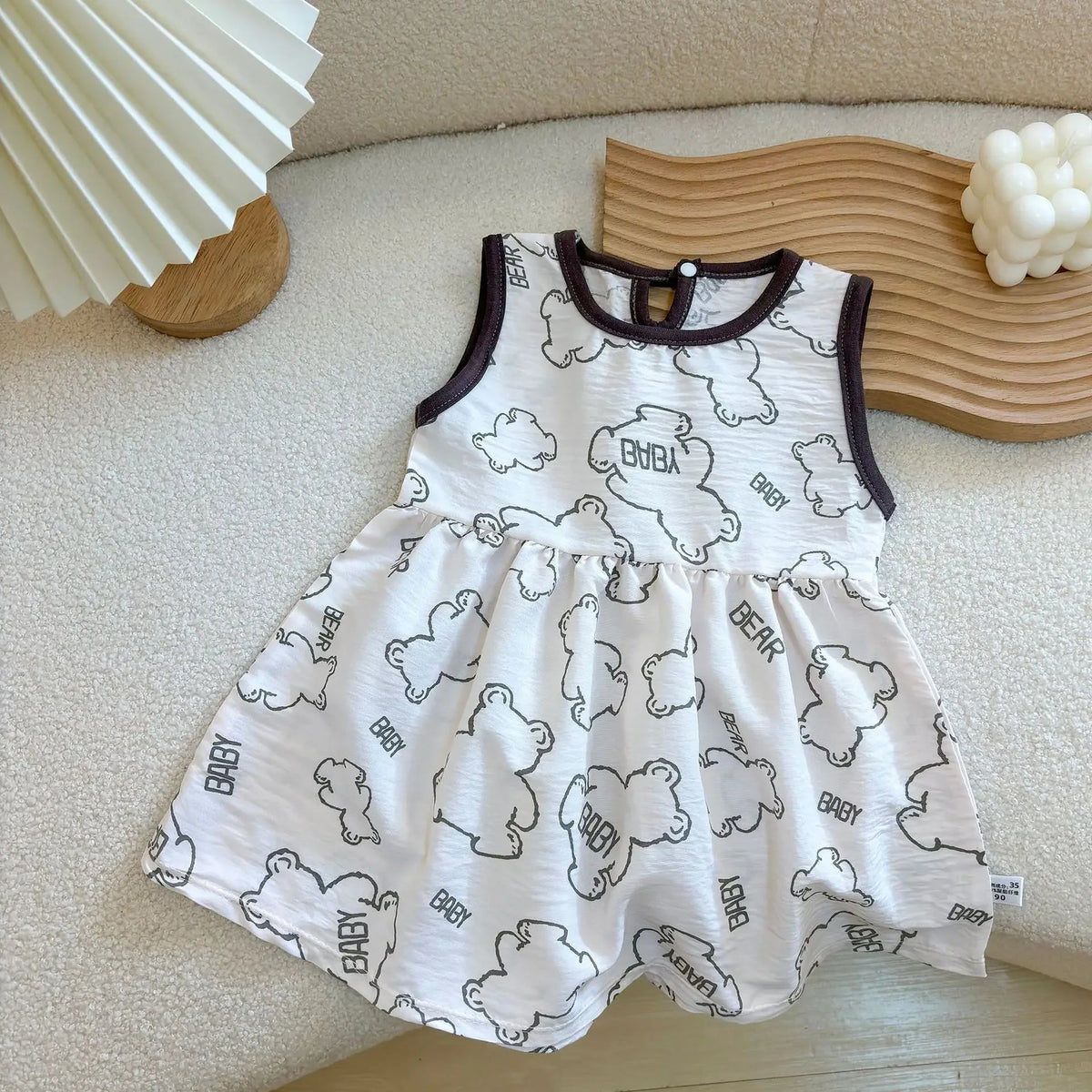 Fashion Baby Girls Clothes Baby Girl Leisure Dress Baby Clothing Printed Sleeveless Girls Dress Newborn Princess Dress Good Vibrations