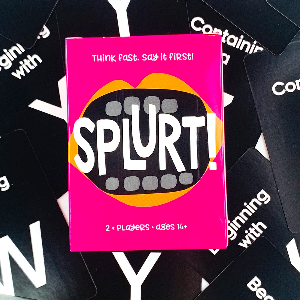 Splurt! Think Fast Say It First! Portable Party Card Travel Game Pink Board Game Birthday Gifts Family Gathering Game Cards Good Vibrations