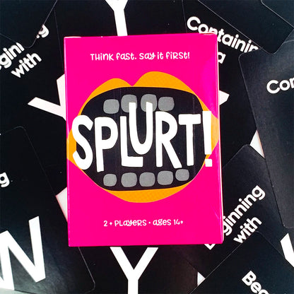 Splurt! Think Fast Say It First! Portable Party Card Travel Game Pink Board Game Birthday Gifts Family Gathering Game Cards Good Vibrations