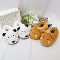 2025 New Panda Bubu And Yier Slippers Cartoon Panda Indoor Couple'S Warm Cotton Slippers Autumn And Winter Gift Birthday Gift Good Vibrations