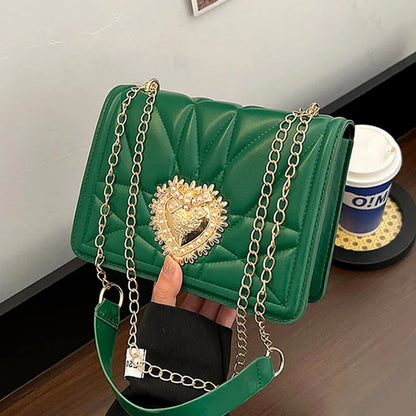 Woman Fashion Shoulder Bags New Brand Designer Wrist Small Square Bag Texture Chain Leather Handbag Luxury Trendy Messenger Bags Good Vibrations
