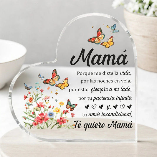 1 Pcs Birthday gift Mom transparent Presents From Daughter son for my best mom heart-shaped Gift For my Mother home Ornaments Good Vibrations Adult Super Store