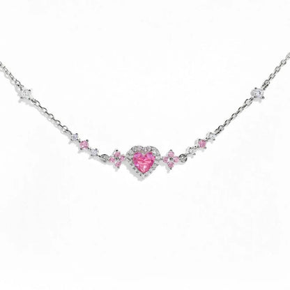 Y2K Exquisite Sweet Pink Zircon Bowknot Love Heart Chain Bracelet For Women Girls Party Birthday Jewelry Gift Good Vibrations Adult Super Store