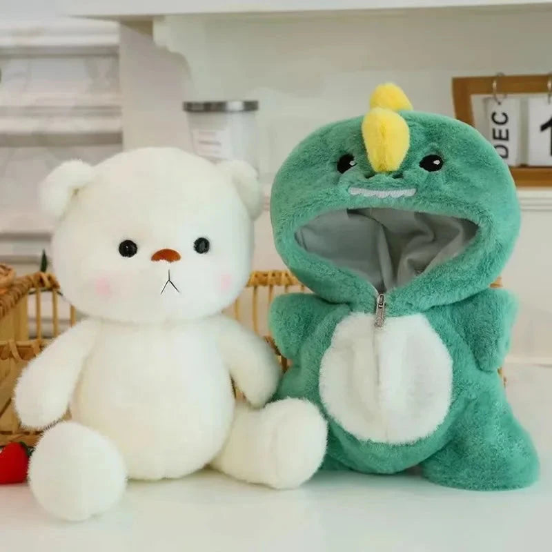 Teddy Bear Cosplay Pig Dinosaur Cute Plush Toy Stuffed Cartoon Animsl Detachable Hat Brown Bear Plushie for Kids Birthday Good Vibrations