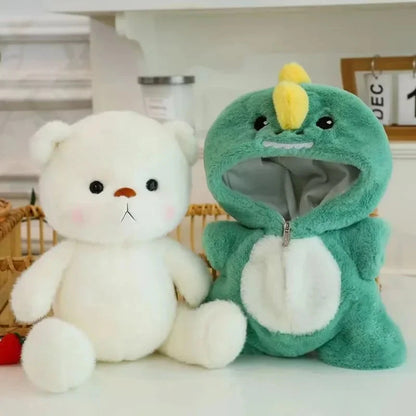 Teddy Bear Cosplay Pig Dinosaur Cute Plush Toy Stuffed Cartoon Animsl Detachable Hat Brown Bear Plushie for Kids Birthday Good Vibrations