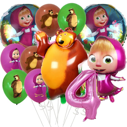 Girl and the Bear Birthday Decorations Disposable Tableware Tablecloth Cup Plate Napkin Balloons Baby Shower kids Party Favors Good Vibrations