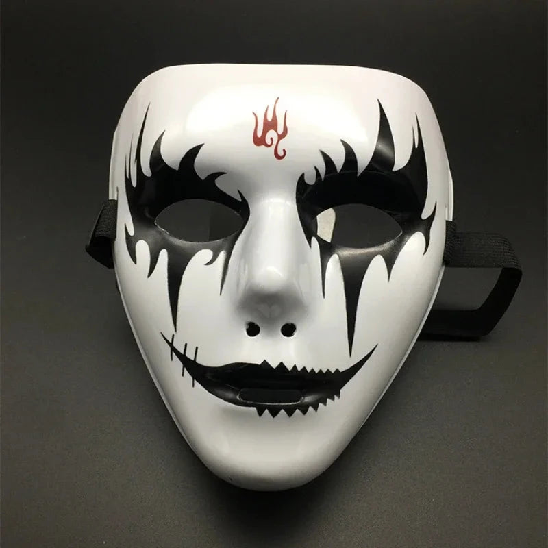 Halloween Props Masquerade Performance Full Face Mask Hand-painted White Street Dance Adult Eye Mask Death Clown Black Gold Good Vibrations