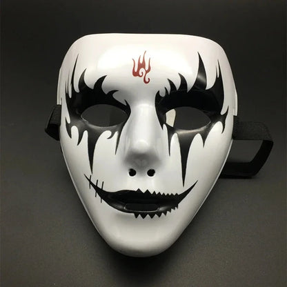 Halloween Props Masquerade Performance Full Face Mask Hand-painted White Street Dance Adult Eye Mask Death Clown Black Gold Good Vibrations