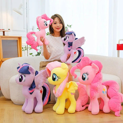 New My Little Pony Plush Doll Anime Twilight Sparkle Fluttershy Pinkie Pie Cartoon Soft Ornament Birthday Kawaii Toy Kid Gift Good Vibrations